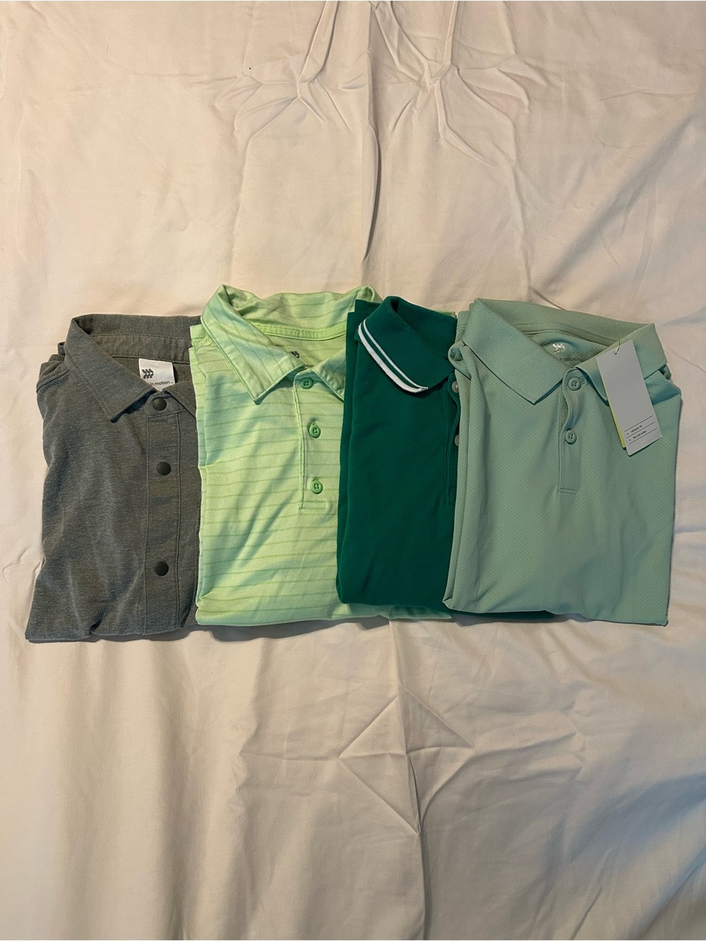 Boys Target Bundle. 3 polos/1 snap collared pocket shirt. Green. Size L (10-12)